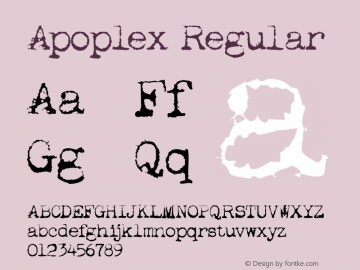 Apoplex Regular Collection Copyright (c)1997 Expert Software, Inc. Font Sample