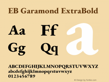 EB Garamond ExtraBold Version 1.000;PS 001.000;hotconv 1.0.88;makeotf.lib2.5.64775 Font Sample