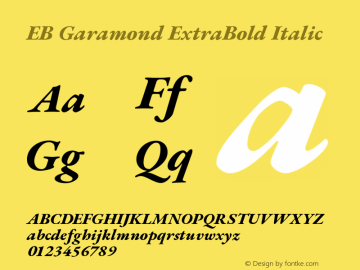 EB Garamond ExtraBold Italic Version 1.000;PS 001.000;hotconv 1.0.88;makeotf.lib2.5.64775 Font Sample