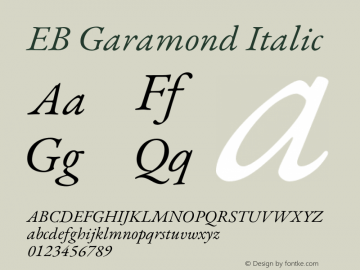 EB Garamond Italic Version 1.000;PS 001.000;hotconv 1.0.88;makeotf.lib2.5.64775 Font Sample