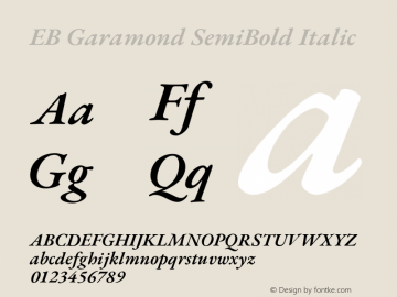 EB Garamond SemiBold Italic Version 1.000;PS 001.000;hotconv 1.0.88;makeotf.lib2.5.64775 Font Sample