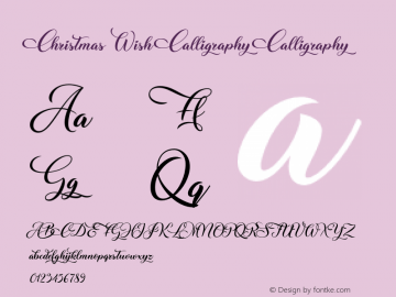 ChristmasWishCalligraphy-Calligraphy Version 1.000;PS 001.000;hotconv 1.0.88;makeotf.lib2.5.64775图片样张