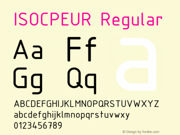 ISOCPEUR Regular 1.02 - 02/12/98 Font Sample