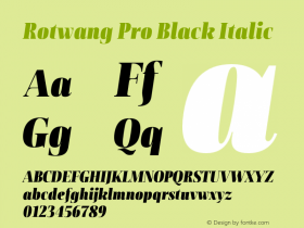 RotwangPro-BlackItalic Version 1.000 Font Sample