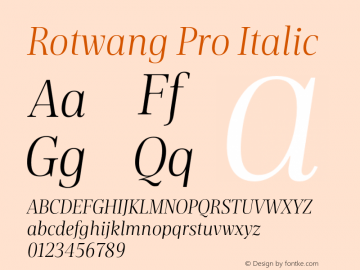 RotwangPro-Italic Version 1.000 Font Sample
