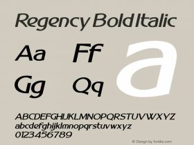 Regency-BoldItalic Version 1.00 April 2, 2015, initial release图片样张