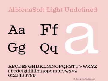 Albiona Soft Light Version 3.000;PS 003.000 Font Sample