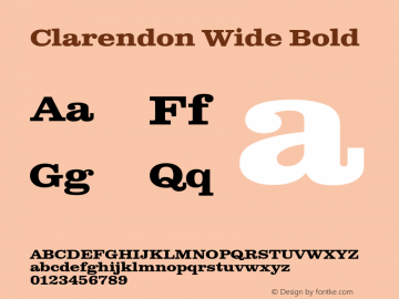 ClarendonWide-Bold Version 1.1 Font Sample
