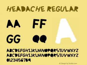 Headache Regular Version 1.00 December 4, 2014, initial release Font Sample