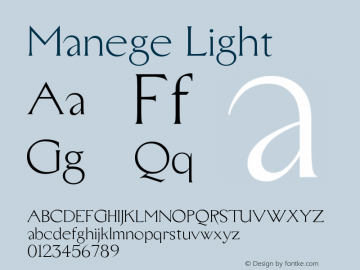 Manege Light 001.000 Font Sample