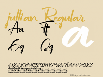 jullian Personal Use Only Version 1.00;December 7, 2018;FontCreator 11.0.0.2408 32-bit图片样张