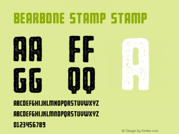 Bearbone Stamp 1.000 Font Sample