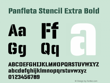 PanfletaStencilExtraBold Version 1.682;YWFTv17 Font Sample