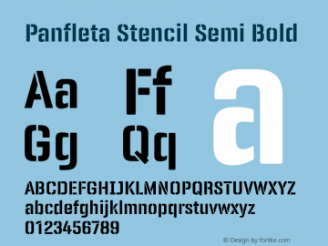 PanfletaStencilSemiBold Version 1.682;YWFTv17 Font Sample