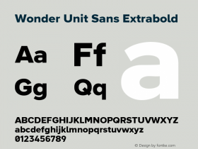 Wonder Unit Sans Extrabold Version 1.002图片样张