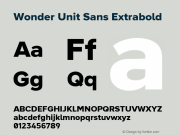 Wonder Unit Sans Extrabold Version 1.002 Font Sample