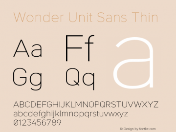 Wonder Unit Sans Thin Version 1.002图片样张