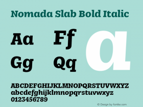 Nomada Slab Bold Italic Version 1.001;hotconv 1.0.109;makeotfexe 2.5.65593 Font Sample