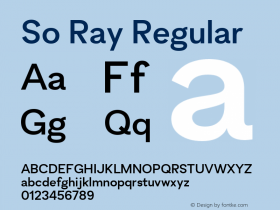 So Ray Regular Regular Version 2.400 Font Sample