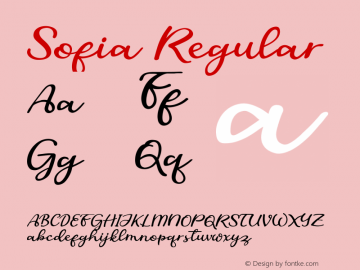 Sofia Version 1.000 Font Sample