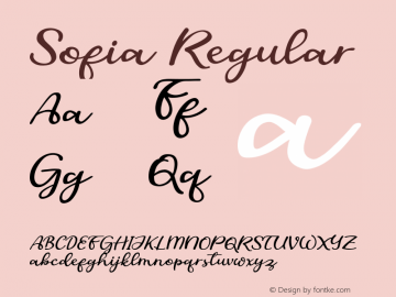 Sofia Version 1.000 Font Sample