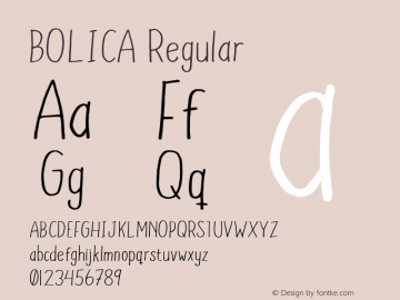 BOLICA  Font Sample