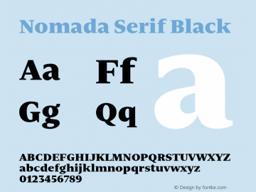 Nomada Serif Black Version 1.001;hotconv 1.0.109;makeotfexe 2.5.65593图片样张