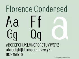 Florence-Condensed Version 1.020;Fontself Maker 3.0.2图片样张