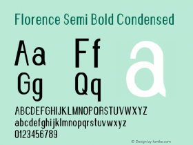Florence-SemiBoldCondensed Version 1.020;Fontself Maker 3.0.2图片样张