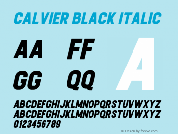 Calvier Black Italic Version 1.00;December 4, 2018;FontCreator 11.5.0.2427 64-bit Font Sample