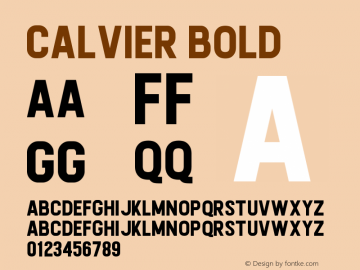 Calvier Bold Version 1.00;December 4, 2018;FontCreator 11.5.0.2427 64-bit Font Sample