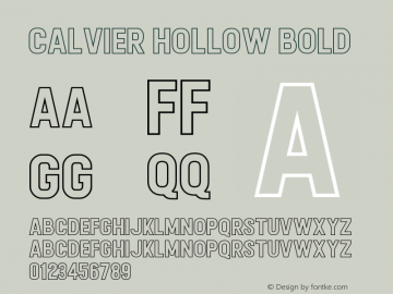 Calvier Hollow Bold Version 1.00;December 4, 2018;FontCreator 11.5.0.2427 64-bit Font Sample