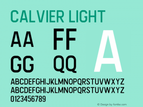 Calvier Light Version 1.00;December 4, 2018;FontCreator 11.5.0.2427 64-bit Font Sample