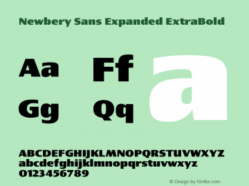 Newbery Sans Expanded ExtraBold Version 1.000图片样张
