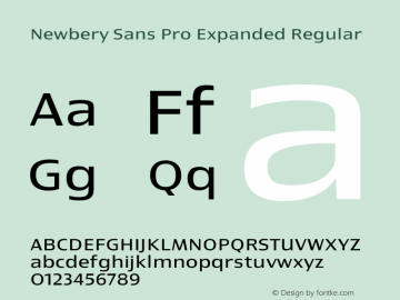 Newbery Sans Pro Expanded Regular Version 1.000图片样张