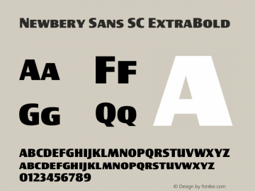 Newbery Sans SC ExtraBold Version 1.000 Font Sample