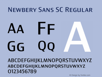 Newbery Sans SC Regular Version 1.000 Font Sample