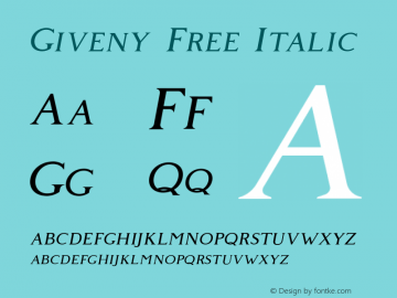 GivenyFree-Italic Version Font Sample