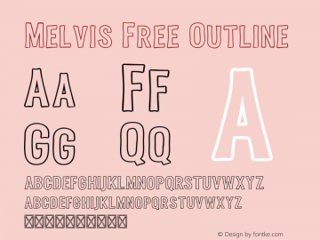 Melvis Free Outline 1.0 Font Sample