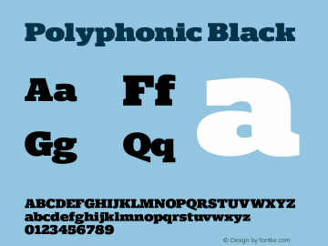 Polyphonic-Black Version 1.000;PS 001.000;hotconv 1.0.88;makeotf.lib2.5.64775图片样张