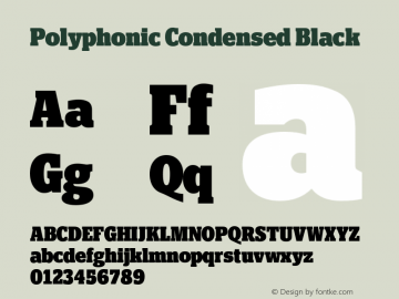 Polyphonic-CondensedBlack Version 1.000;PS 001.000;hotconv 1.0.88;makeotf.lib2.5.64775图片样张