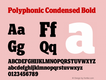 Polyphonic-CondensedBold Version 1.000;PS 001.000;hotconv 1.0.88;makeotf.lib2.5.64775图片样张