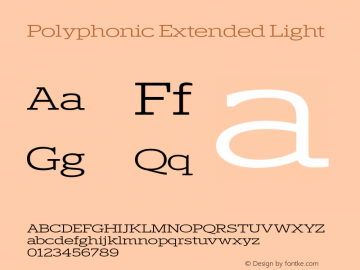 Polyphonic-ExtendedLight Version 1.000;PS 001.000;hotconv 1.0.88;makeotf.lib2.5.64775图片样张