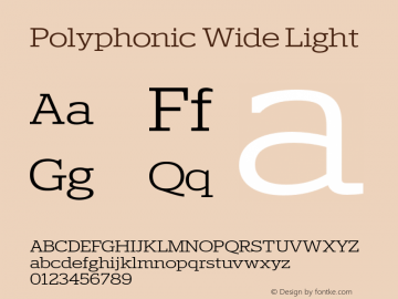 Polyphonic-WideLight Version 1.000;PS 001.000;hotconv 1.0.88;makeotf.lib2.5.64775图片样张