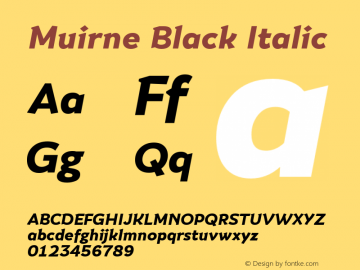 Muirne-BlackItalic 001.001 Font Sample