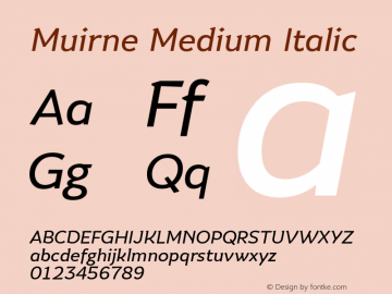 Muirne-MediumItalic 001.001 Font Sample