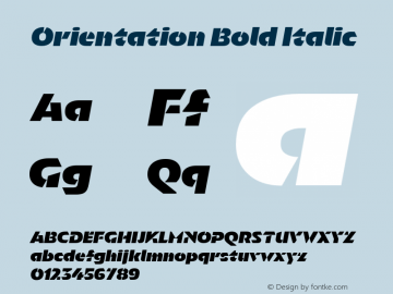 OrientationBoldItalic Version 1.001;PS 1.1;hotconv 16.6.54;makeotf.lib2.5.65590 Font Sample