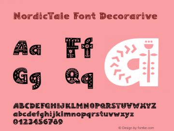 NordicTale Font Decorarive Version Version 1.002;Fontself Maker 3.0.0 Font Sample