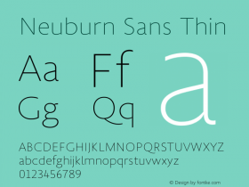 Neuburn Sans Thin Version 1.001;November 21, 2018;FontCreator 11.5.0.2427 32-bit Font Sample