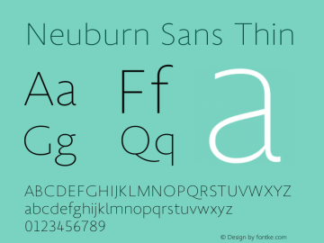 Neuburn Sans Thin Version 1.001;November 21, 2018;FontCreator 11.5.0.2427 32-bit图片样张